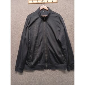 Calvin Klein Men's XXL Full Zip‎ Track Jacket Black Logo Stand Collar RN36543